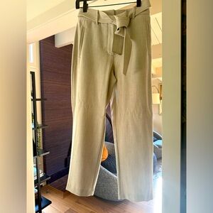 Aritzia Wilfred high waisted belted twill pants